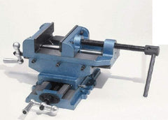 Palmgren - 6" Jaw Opening Capacity x 2" Throat Depth, Horizontal Drill Press Vise - 6" Wide Jaw, Cross Slide Base, Standard Speed, 8" OAL x 7-1/4" Overall Height - A1 Tooling