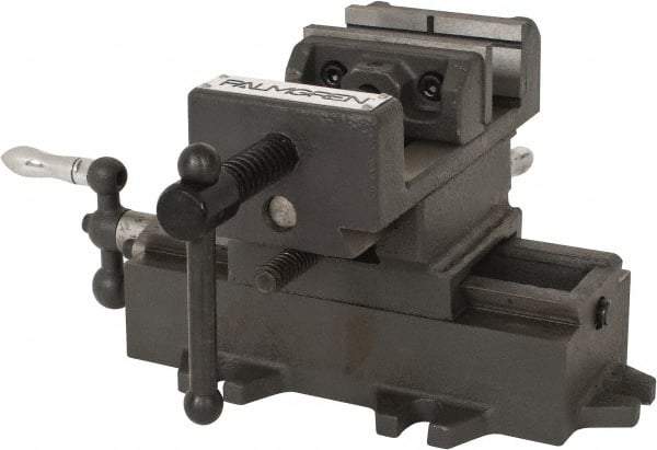 Palmgren - 3" Jaw Opening Capacity x 1-3/8" Throat Depth, Horizontal Drill Press Vise - 3" Wide Jaw, Cross Slide Base, Standard Speed, 5-1/2" OAL x 5-5/8" Overall Height - A1 Tooling