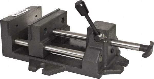 Palmgren - 6" Jaw Opening Capacity x 1-7/8" Throat Depth, Horizontal Drill Press Vise - 6" Wide Jaw, Stationary Base, Standard Speed, 14-1/2" OAL x 4-5/16" Overall Height - A1 Tooling