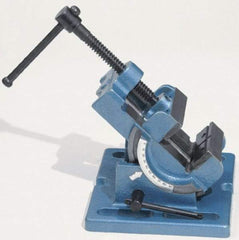 Palmgren - 4" Jaw Opening Capacity x 1-3/4" Throat Depth, Angle Drill Press Vise - 4" Wide Jaw, Stationary Base, Rapid Action, 7-3/8" OAL x 4-1/2" Overall Height - A1 Tooling