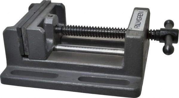 Palmgren - 4" Jaw Opening Capacity x 1-3/4" Throat Depth, Horizontal Drill Press Vise - 4" Wide Jaw, Stationary Base, Standard Speed, 7-1/2" OAL x 2-7/8" Overall Height - A1 Tooling