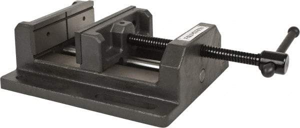 Palmgren - 6" Jaw Opening Capacity x 2" Throat Depth, Horizontal Drill Press Vise - 6" Wide Jaw, Stationary Base, Standard Speed, 11" OAL x 3-9/16" Overall Height - A1 Tooling