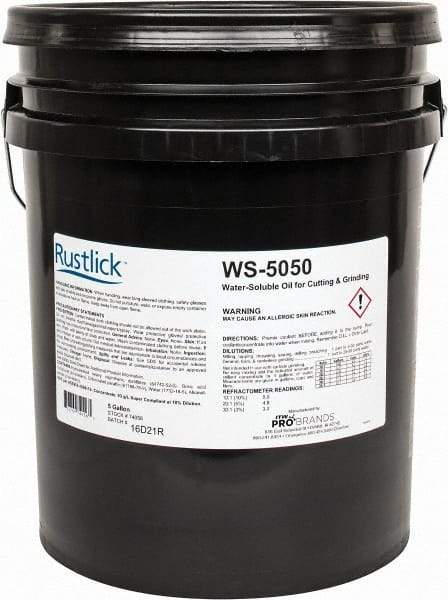 Rustlick - Rustlick WS-5050, 5 Gal Pail Cutting & Grinding Fluid - Water Soluble, For Broaching, CNC Machining, Drilling, Milling - A1 Tooling