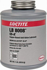 Loctite - 1 Lb Can High Temperature Anti-Seize Lubricant - Copper/Graphite, -29 to 1,800°F, Copper Colored, Water Resistant - A1 Tooling