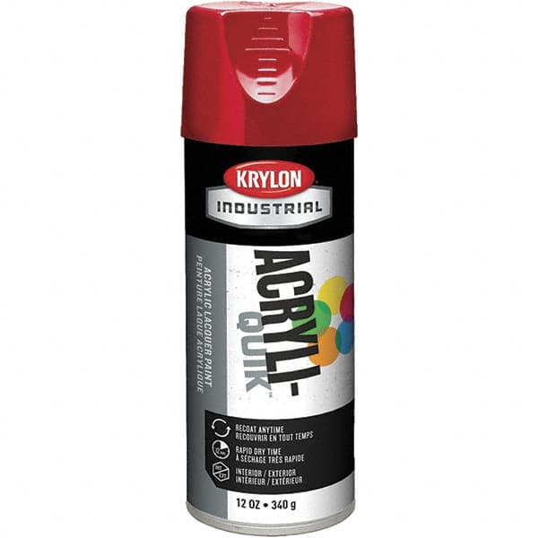 Krylon - Banner Red, Lacquer Spray Paint - 16 oz Container, Use on Cabinets, Color Coding Steel & Lumber, Conduits, Drums, Ducts, Furniture, Motors, Pipelines, Tools - A1 Tooling