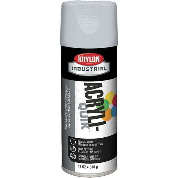 Krylon - Pewter Gray, 12 oz Net Fill, Gloss, Lacquer Spray Paint - 15 to 20 Sq Ft per Can, 16 oz Container, Use on Cabinets, Color Coding Steel & Lumber, Conduits, Drums, Ducts, Furniture, Motors, Pipelines, Tools - A1 Tooling