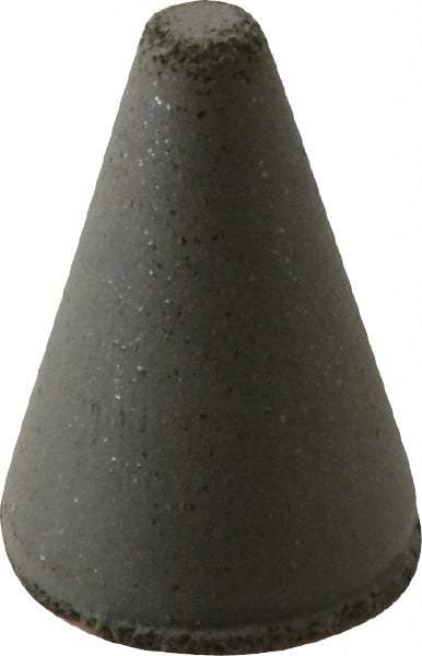 Cratex - 7/8" Max Diam x 1-1/4" Long, Taper, Rubberized Point - Coarse Grade, Silicon Carbide, 1/4" Arbor Hole, Unmounted - A1 Tooling