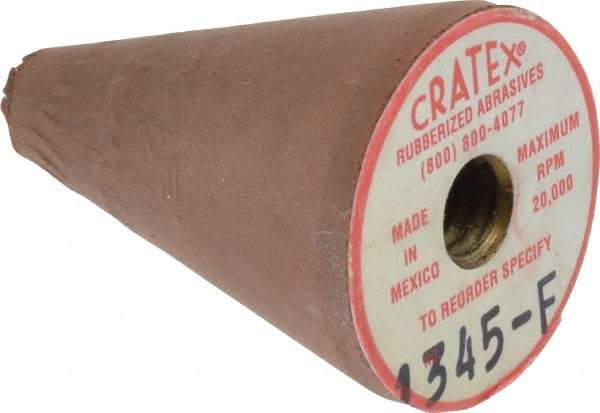 Cratex - 7/8" Max Diam x 1-1/4" Long, Taper, Rubberized Point - Fine Grade, Silicon Carbide, 1/4" Arbor Hole, Unmounted - A1 Tooling