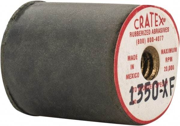 Cratex - 7/8" Max Diam x 1" Long, Cylinder, Rubberized Point - Very Fine Grade, Silicon Carbide, 1/4" Arbor Hole, Unmounted - A1 Tooling