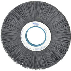 Weiler - 12" OD, 3-1/4" Arbor Hole, Crimped Nylon Wheel Brush - 1" Face Width, 3-5/16" Trim Length, 0.04" Filament Diam, 1,800 RPM - A1 Tooling