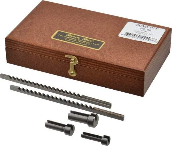 Dumont Minute Man - 5 Piece, 2 to 3mm Keyway Width, Style A Keyway Broach Set - Bright Finish High Speed Steel Broach, Collared Bushing, 6 to 10mm Bushing Diam - A1 Tooling