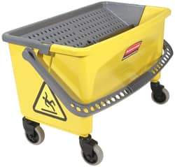 Rubbermaid - 40 Qt Plastic Bucket & Wringer - 14-1/2" Long x 16.1" High x 26.2" Wide, Yellow - A1 Tooling