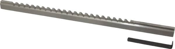 Value Collection - 3/16" Keyway Width, Style C, Keyway Broach - High Speed Steel, Bright Finish, 3/8" Broach Body Width, 25/64" to 2-1/2" LOC, 11-3/4" OAL - A1 Tooling