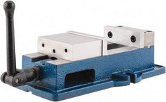 Interstate - 4" Jaw Width, 4" Jaw Opening Capacity, Horizontal Stationary Machine Vise - Manual Operation, 6,750 Lb Capacity, 1 Station, 12-3/8" Long x 3.7" High x 1-1/4" Deep, 1-1/4" Jaw Height, Cast Iron - A1 Tooling