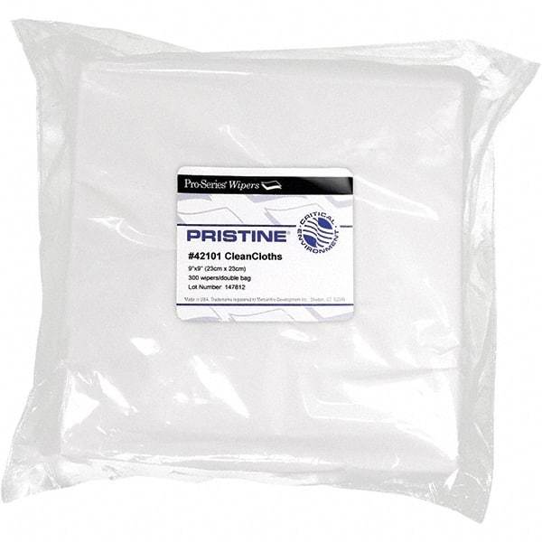 PRO-SOURCE - Flat Fold Clean Room/Lab/Critical Task Wipes - Bag, 9" x 9" Sheet Size, White - A1 Tooling