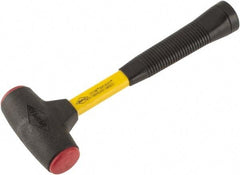 NUPLA - 16 oz Head 1-5/8" Face Diam Urethane Dead Blow Hammer - 12-1/2" OAL, Fiberglass Handle - A1 Tooling