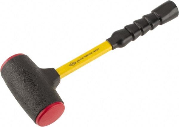 NUPLA - 64 oz Head 7/8" Face Diam Urethane Dead Blow Hammer - 15-1/2" OAL, Fiberglass Handle - A1 Tooling