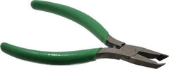 Xcelite - 4-1/2" OAL, Flush End Cutting Pliers - 29/32" Jaw Length x 1/2" Jaw Width, Angled Tip Head, ESD Cushion Handle - A1 Tooling