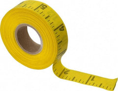 Made in USA - 60 Ft. Long x 5/8 Inch Wide, 1/4 Inch Graduation, Yellow, Adhesive Tape Measure - Reads Left to Right - A1 Tooling