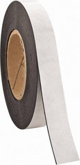 Made in USA - 50' Long x 1" Wide Flexible Magnetic Strip - 4 Lb Max Pull Force, Adhesive Back, Black - A1 Tooling