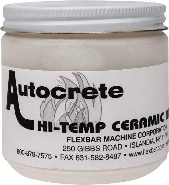 Flexbar - 1 Lb Jar White Ceramic Filler/Repair Caulk - 3000°F Max Operating Temp, 24 hr Full Cure Time - A1 Tooling