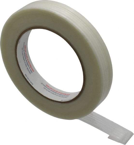 Intertape - 3/4" x 60 Yd Natural (Color) Rubber Adhesive Strapping Tape - Polyethylene Film Backing, 4 mil Thick, 100 Lb Tensile Strength, Series RG300 - A1 Tooling