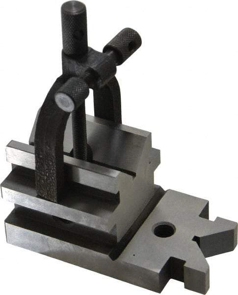 Value Collection - 1-5/16" Max Capacity, 90° Angle, Steel V-Block - 3-19/32" Long x 1-7/8" Wide x 1-7/8" High, Sold as Individual - A1 Tooling