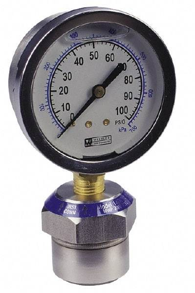 Value Collection - 600 Max psi, 2-1/2 Inch Dial Diameter, Stainless Steel Pressure Gauge Guard and Isolator - 2.5% Accuracy, 18-8 Material Grade - A1 Tooling