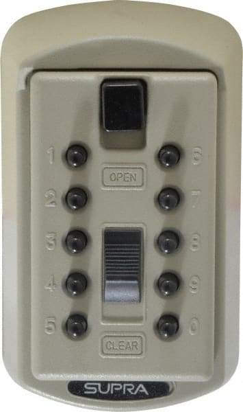 Supra - Push Button Combination, Slimline Key Safe - Brass Finish - A1 Tooling