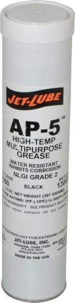 Jet-Lube - 14 oz Cartridge Moly-Disulfide Extreme Pressure Grease - Black, Extreme Pressure & High Temperature, 550°F Max Temp, NLGIG 2, - A1 Tooling