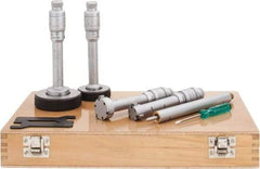 SPI - 0.8 to 1.6", Carbide, Hole Mechanical Inside Micrometer Set - 0.0002" Graduation, 6" Extension Rod Length, (2) Setting Rings Included - A1 Tooling