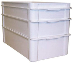 MFG Tray - 150 Lb Load Capacity White Fiberglass Tote Container - Stacking, 22" Long x 12" Wide x 1.3" High - A1 Tooling