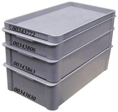 MFG Tray - 225 Lb Load Capacity Gray Fiberglass Tote Container - Stacking, 23.4" Long x 12" Wide x 4.4" High - A1 Tooling