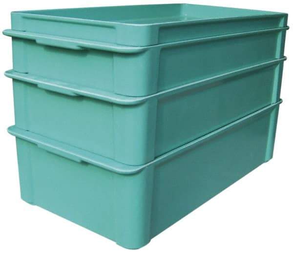 MFG Tray - 225 Lb Load Capacity Green Fiberglass Tote Container - Stacking, 23.4" Long x 12" Wide x 4.4" High - A1 Tooling