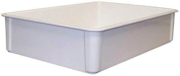 MFG Tray - 400 Lb Load Capacity White Fiberglass Tote Container - Stacking, 25.8" Long x 17.8" Wide x 6" High - A1 Tooling