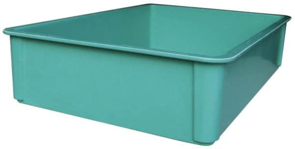 MFG Tray - 400 Lb Load Capacity Green Fiberglass Tote Container - Stacking, 25.8" Long x 17.8" Wide x 6" High - A1 Tooling