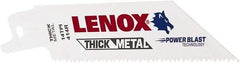 Lenox - 4" Long x 3/4" Thick, Bi-Metal Reciprocating Saw Blade - Tapered Profile, 14 TPI, Toothed Edge, Universal Shank - A1 Tooling