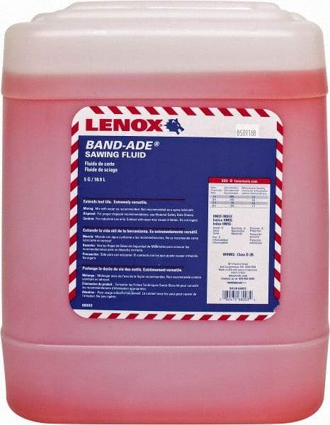 Lenox - Band-Ade, 5 Gal Pail Sawing Fluid - Semisynthetic, For Cutting, Machining - A1 Tooling