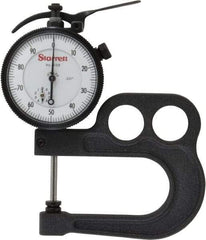 Starrett - 0 to 1 Inch Measurement, 0.001 Inch Graduation, 2-1/2 Inch Throat Depth, Dial Thickness Gage - 2-1/4 Inch Dial Diameter - A1 Tooling