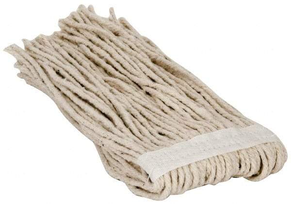 PRO-SOURCE - 1-1/4" White Head Band, X-Small Cotton Cut End Mop Head - 4 Ply, Clamp Jaw Connection, Use for Stripping/Finishing - A1 Tooling