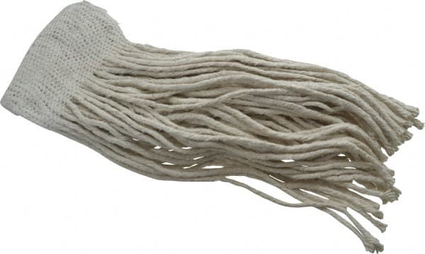 PRO-SOURCE - 5" White Head Band, Medium Cotton Cut End Mop Head - 8 Ply, Clamp Jaw Connection, Use for Stripping/Finishing - A1 Tooling