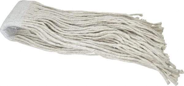 PRO-SOURCE - 5" White Head Band, X-Large Cotton Cut End Mop Head - 8 Ply, Clamp Jaw Connection, Use for Stripping/Finishing - A1 Tooling