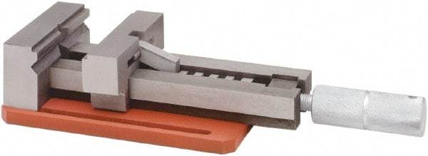 Value Collection - 4" Jaw Width, 4" Jaw Opening Capacity, 1" Jaw Height, Toolmaker's Vise - Flat Jaw, 9" OAL - A1 Tooling