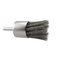 Anderson - 1-1/8" Brush Diam, Knotted, End Brush - 1/4" Diam Shank, 22,000 Max RPM - A1 Tooling