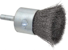 Anderson - 1" Brush Diam, Crimped, End Brush - 1/4" Diam Shank, 22,000 Max RPM - A1 Tooling