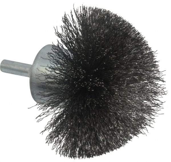 Anderson - 2-3/4" Brush Diam, Crimped, Flared End Brush - 1/4" Diam Shank, 16,000 Max RPM - A1 Tooling