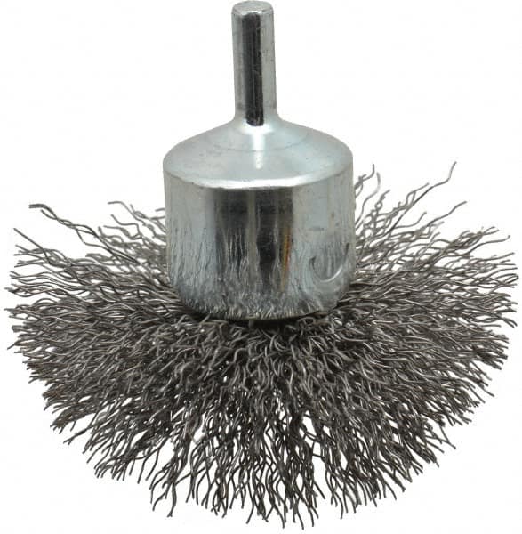 Anderson - 3" Brush Diam, Crimped, Flared End Brush - 1/4" Diam Shank, 16,000 Max RPM - A1 Tooling