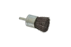 Anderson - 1" Brush Diam, Crimped, End Brush - 1/4" Diam Shank, 22,000 Max RPM - A1 Tooling