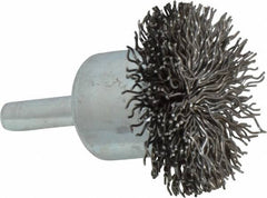 Anderson - 1-1/2" Brush Diam, Crimped, Flared End Brush - 1/4" Diam Shank, 20,000 Max RPM - A1 Tooling