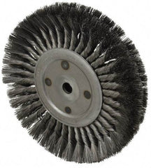 Anderson - 10" OD, 3/4" Arbor Hole, Knotted Steel Wheel Brush - 11/16" Face Width, 2-1/4" Trim Length, 0.014" Filament Diam, 4,500 RPM - A1 Tooling